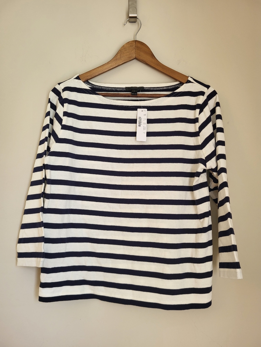 NWT S J Crew Striped Boat Neck Long Sleeve T Shirt